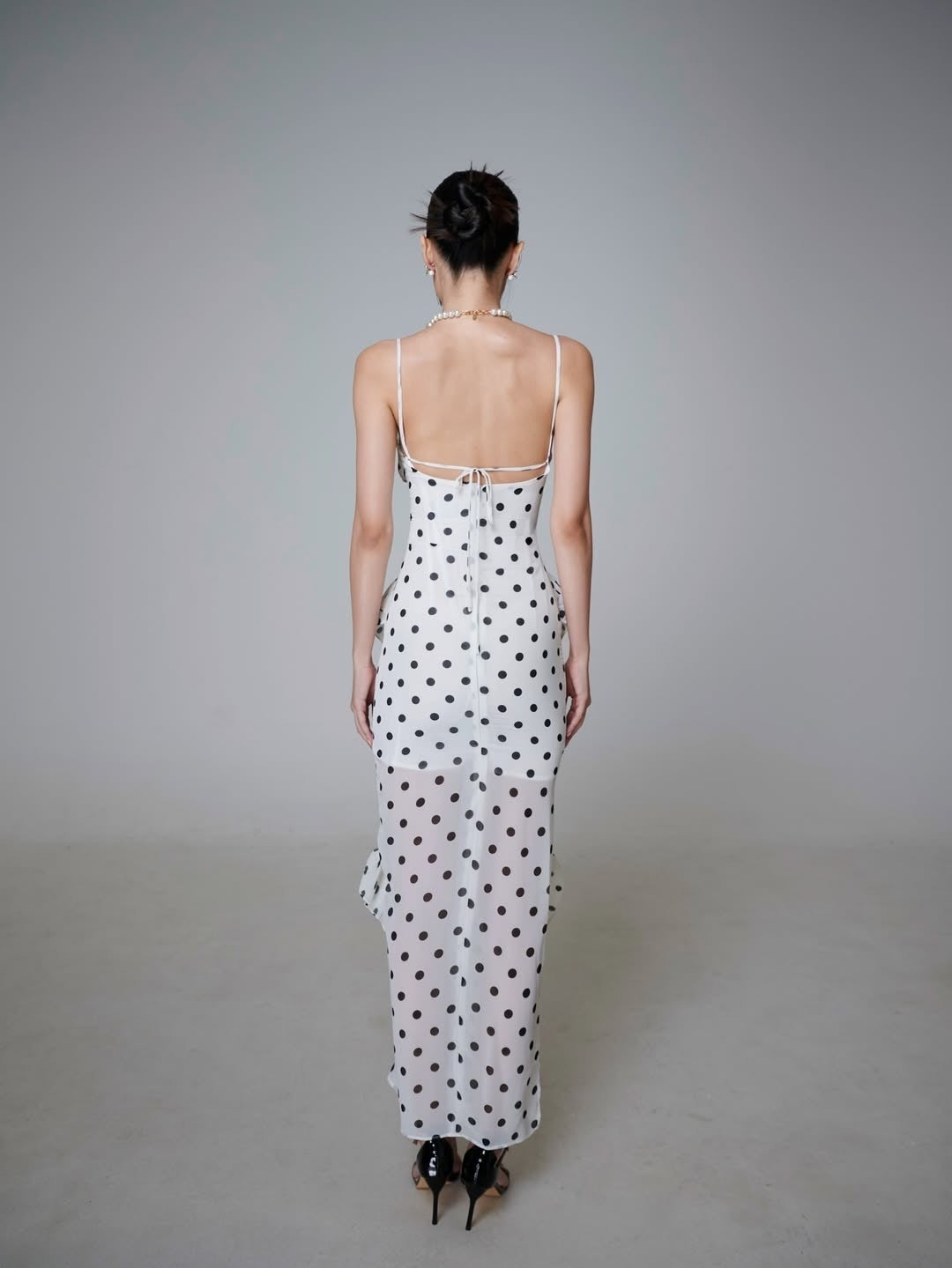 The Fluted Ruffle Column Gown with Corset Bodice