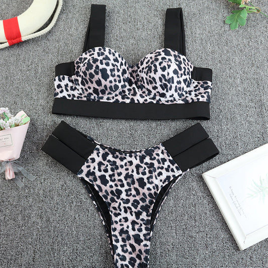 Animal Print Three Piece Set Bikini