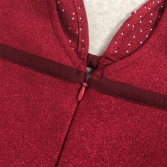 The Crimson Pearl Column Gown