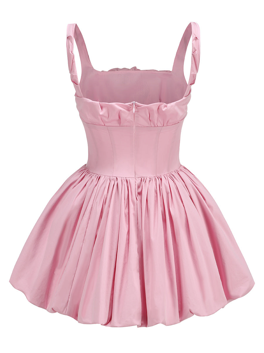 Pink Corset Bubble Hem Mini Dress