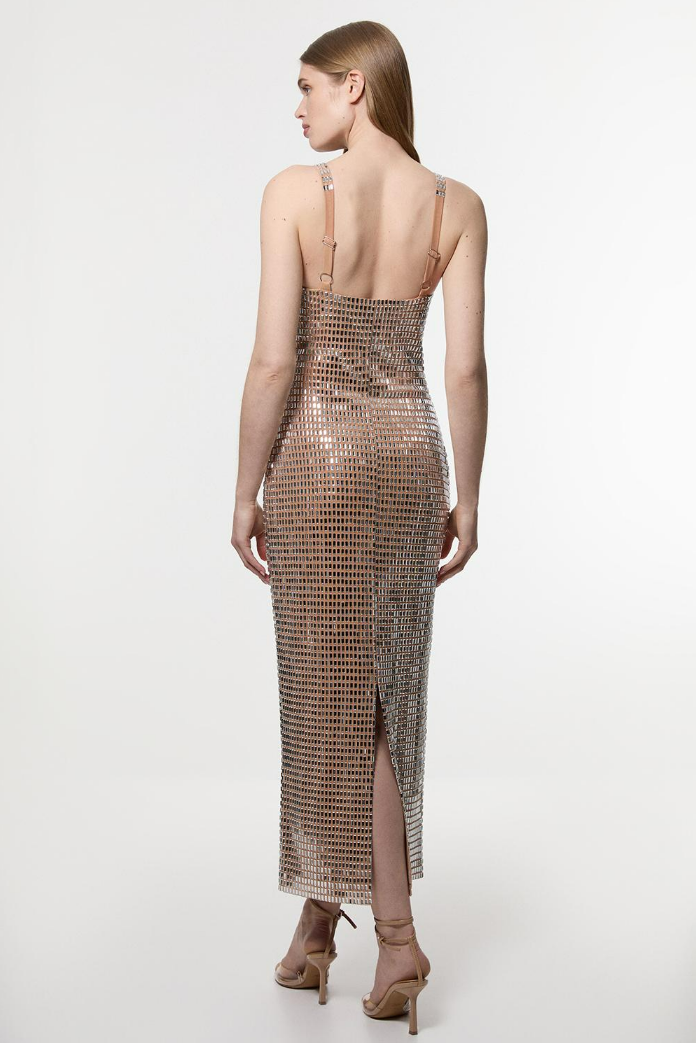 Metallic Mesh Gala Gown