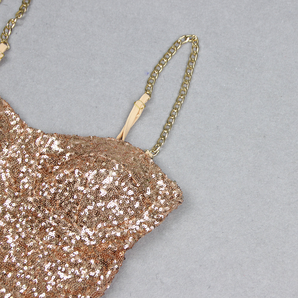 The Champagne Sparkle Sculpted Dress
