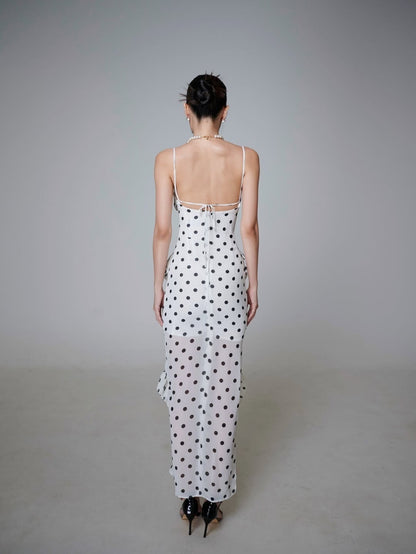 The Fluted Ruffle Column Gown with Corset Bodice