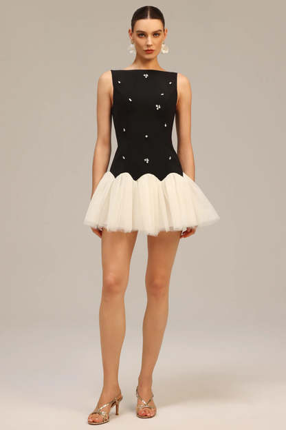 The Midnight Tulle Peplum Mini