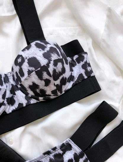 Animal Print Three Piece Set Bikini