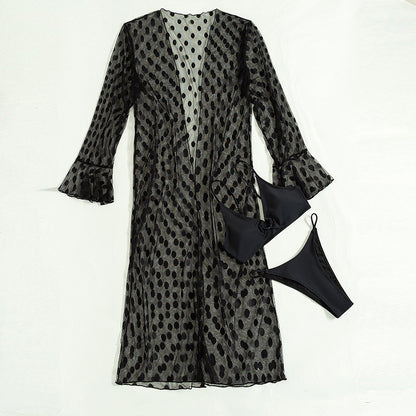 Black Robe & Bikini Set