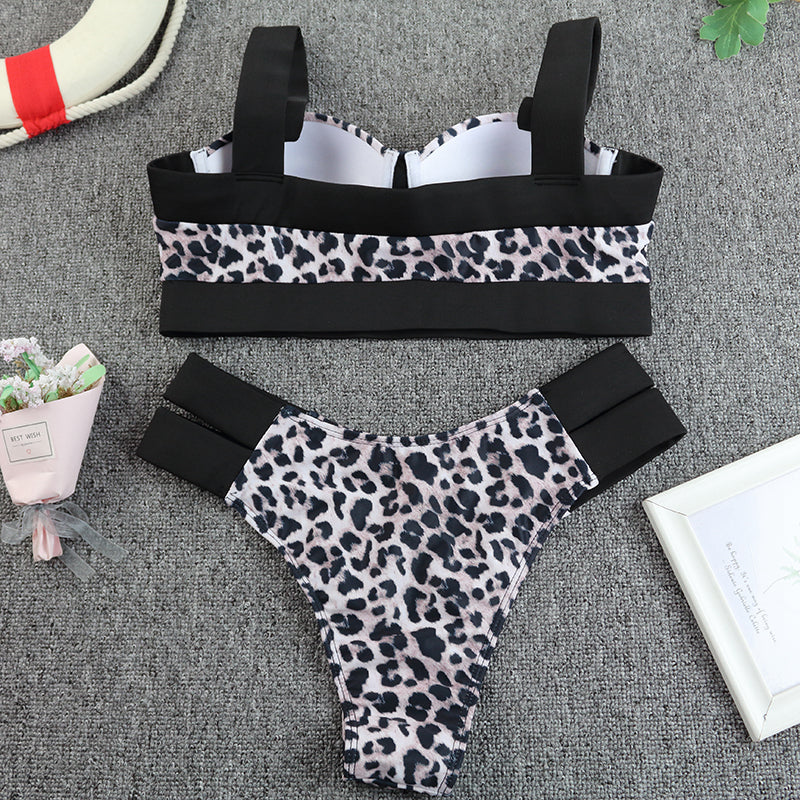 Animal Print Three Piece Set Bikini