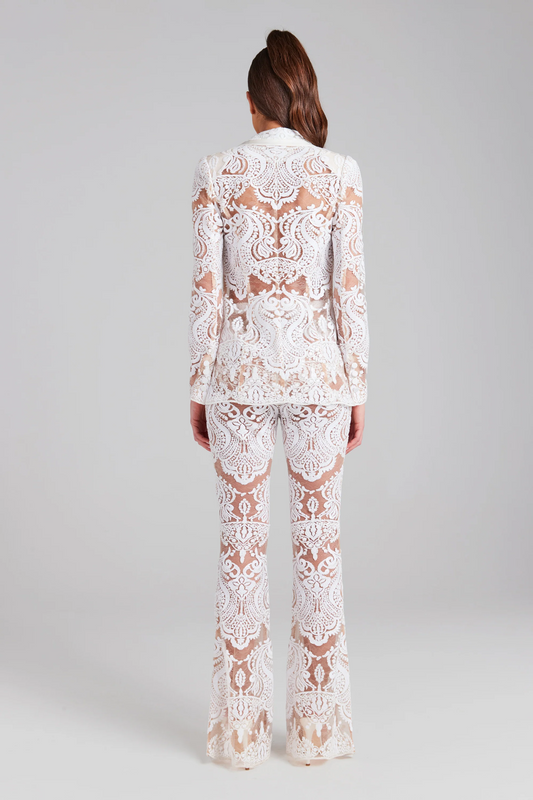Ivory Guipure Lace Power Suit