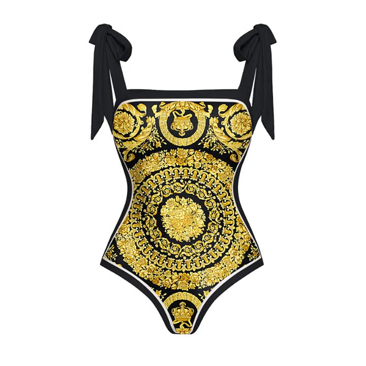 Ver*ace print body suit with sarong