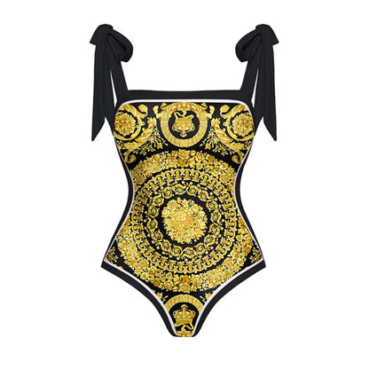 Ver*ace print body suit with sarong