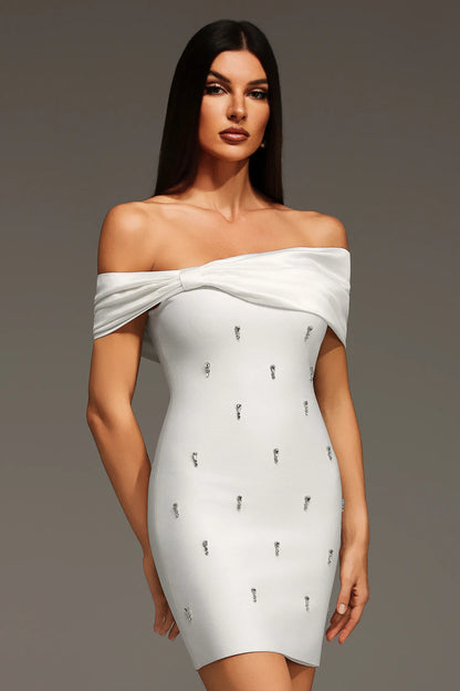 The Alabaster Sparkle Off-Shoulder Mini