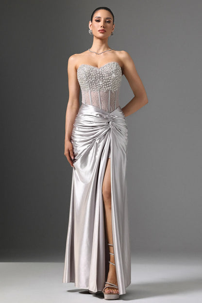 The Silver Solstice Embellished Corset Gown