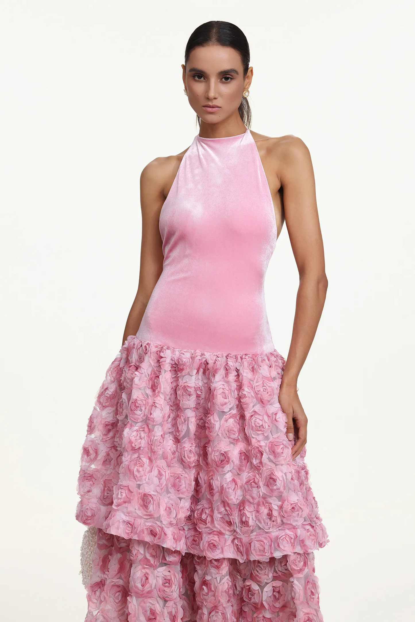 The Rose Petal Halter Midi