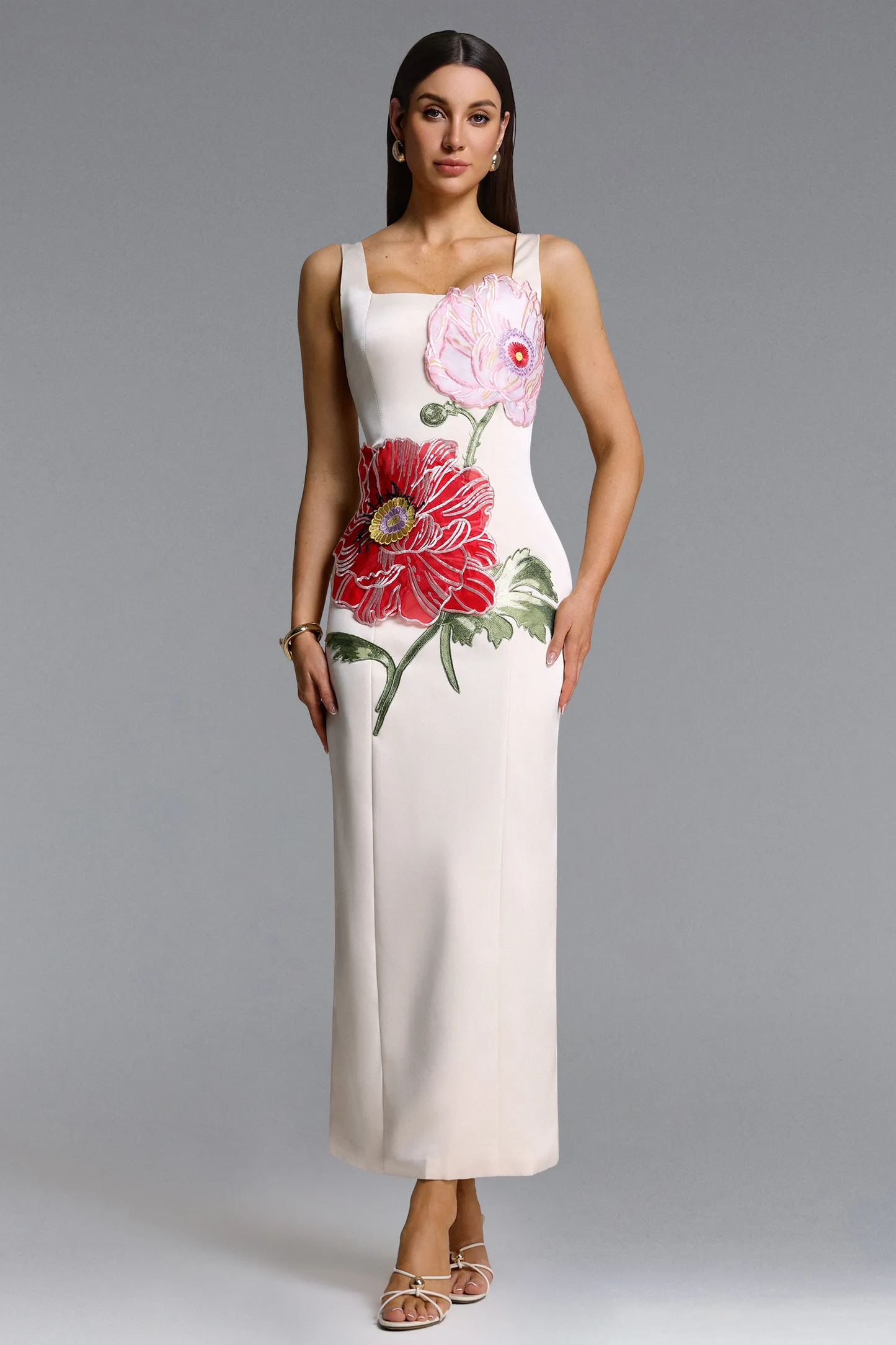 The Botanist’s Dream: Square-Neck Column Dress
