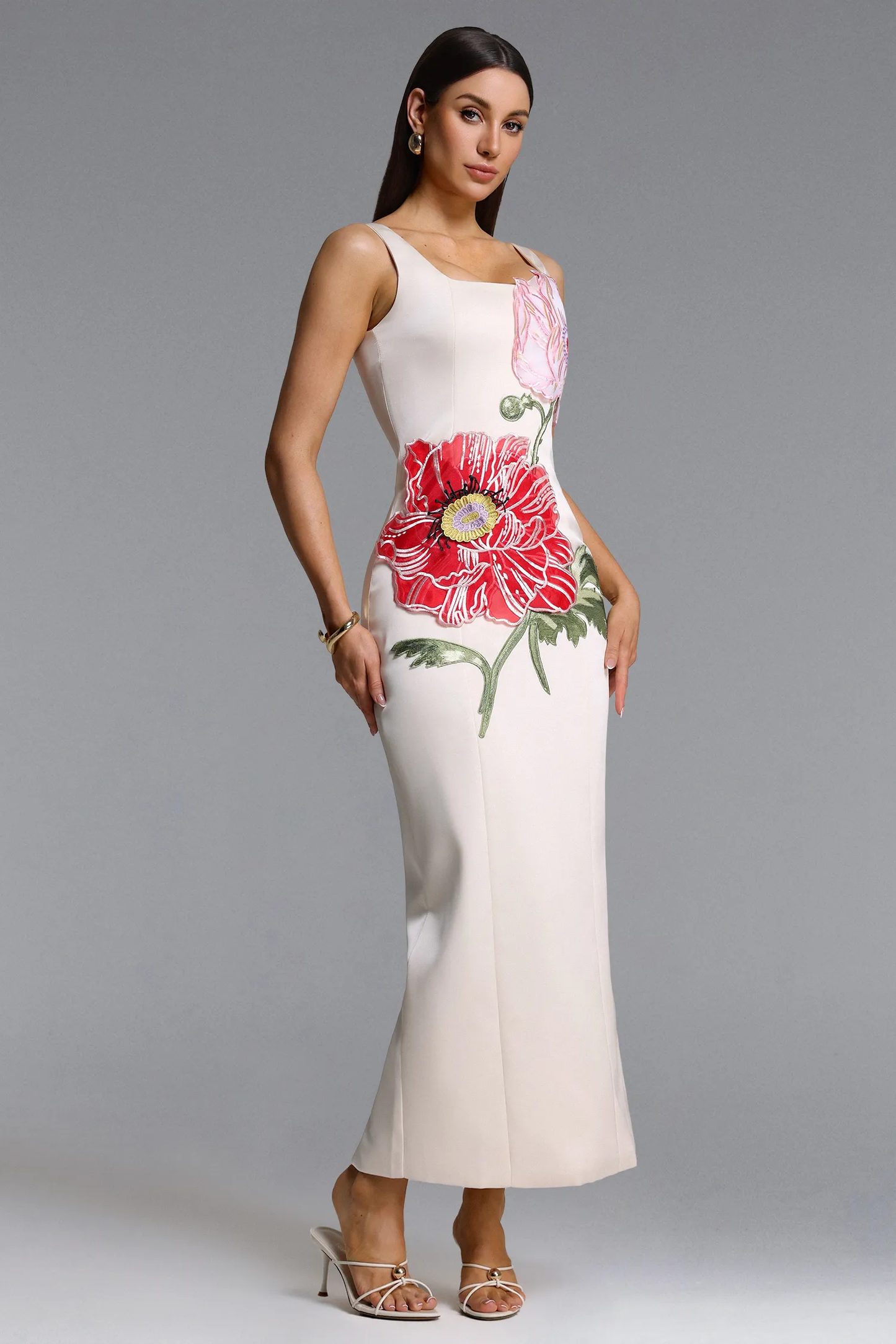 The Botanist’s Dream: Square-Neck Column Dress