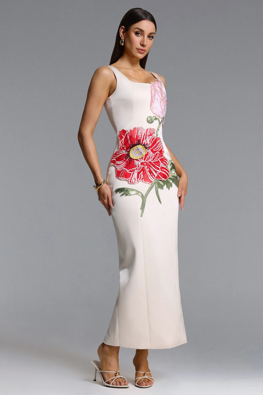 The Botanist’s Dream: Square-Neck Column Dress