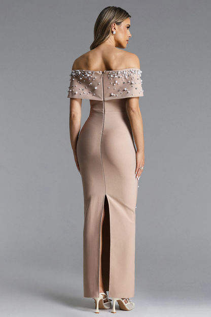 Ethereal Elegance: Pearl-Encrusted Mermaid Gown