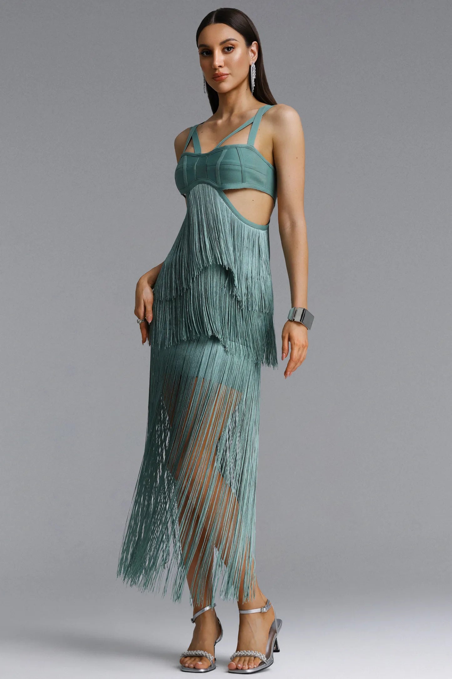 Crystal & Jewel Embellished Sweetheart Maxi Gown - Sky Blue (Copy)
