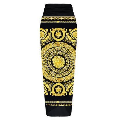 Ver*ace print body suit with sarong