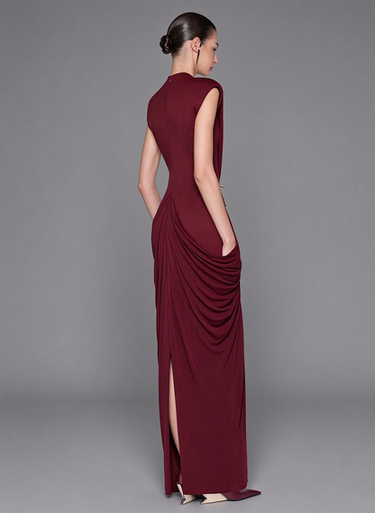 Architectural Draped Hardware Gown - Optic