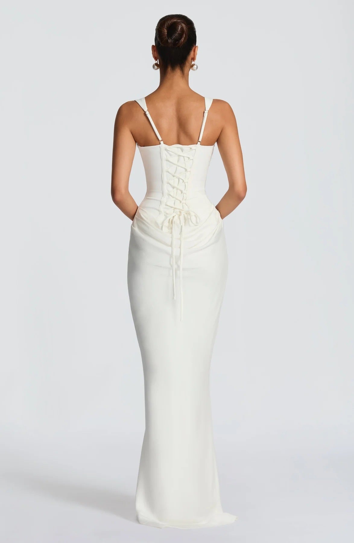 Opulent Satin Curve-Hugging Gown