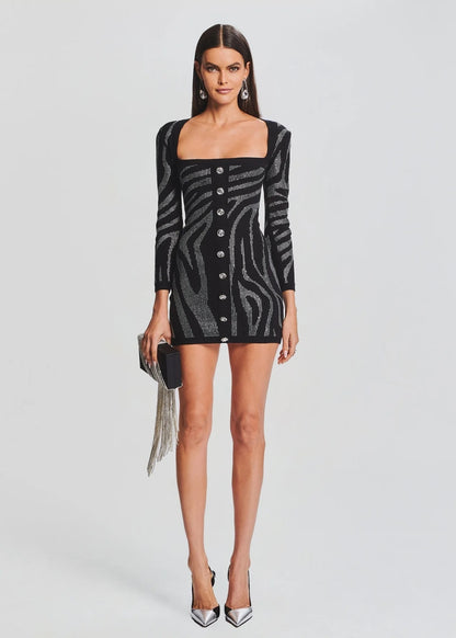 Architectural Peplum Mini Dress