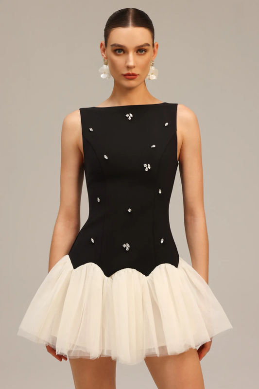 The Midnight Tulle Peplum Mini