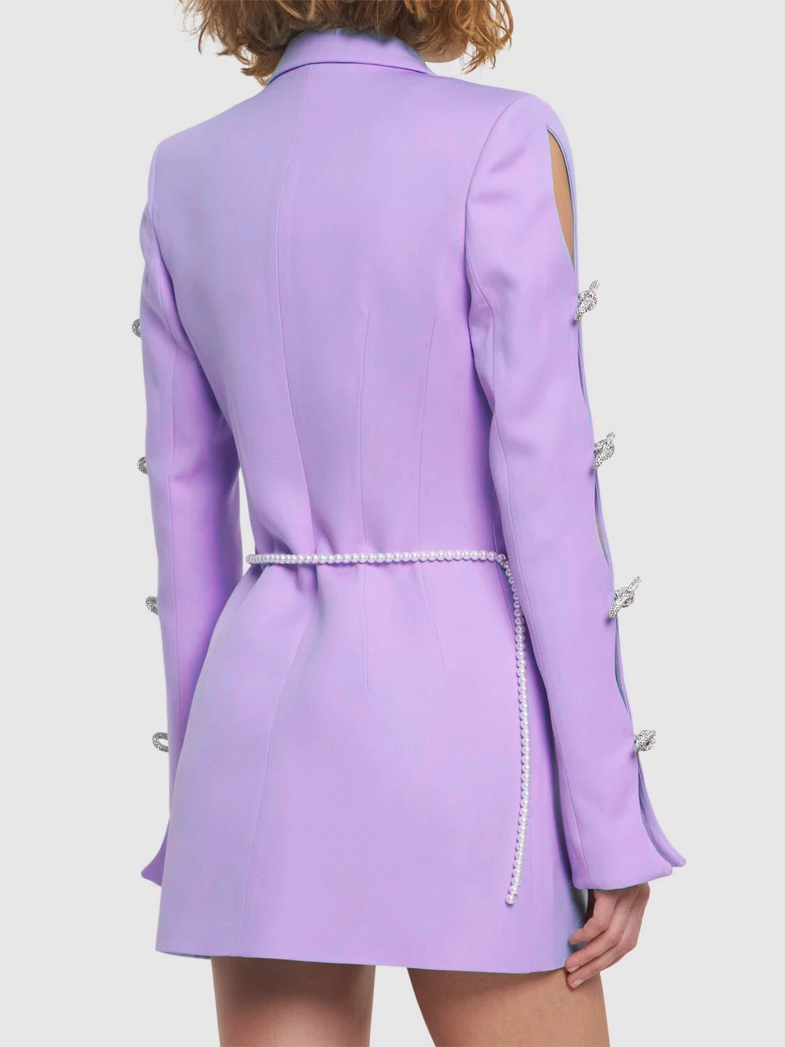 The Lavender Jewel-Accent Blazer Dress