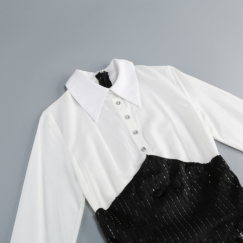 Tailored Glamour Sequin Peplum Suit & Pinstripe Vest Co-ord