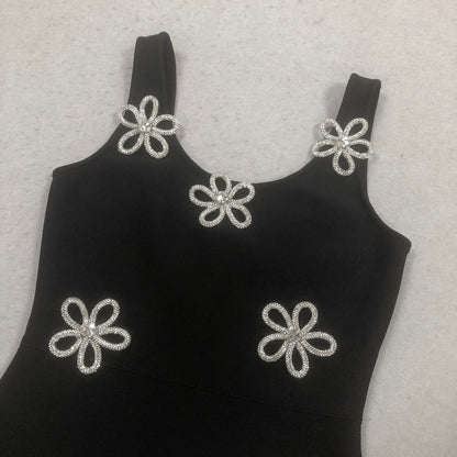 Obsidian Petals Evening Gown