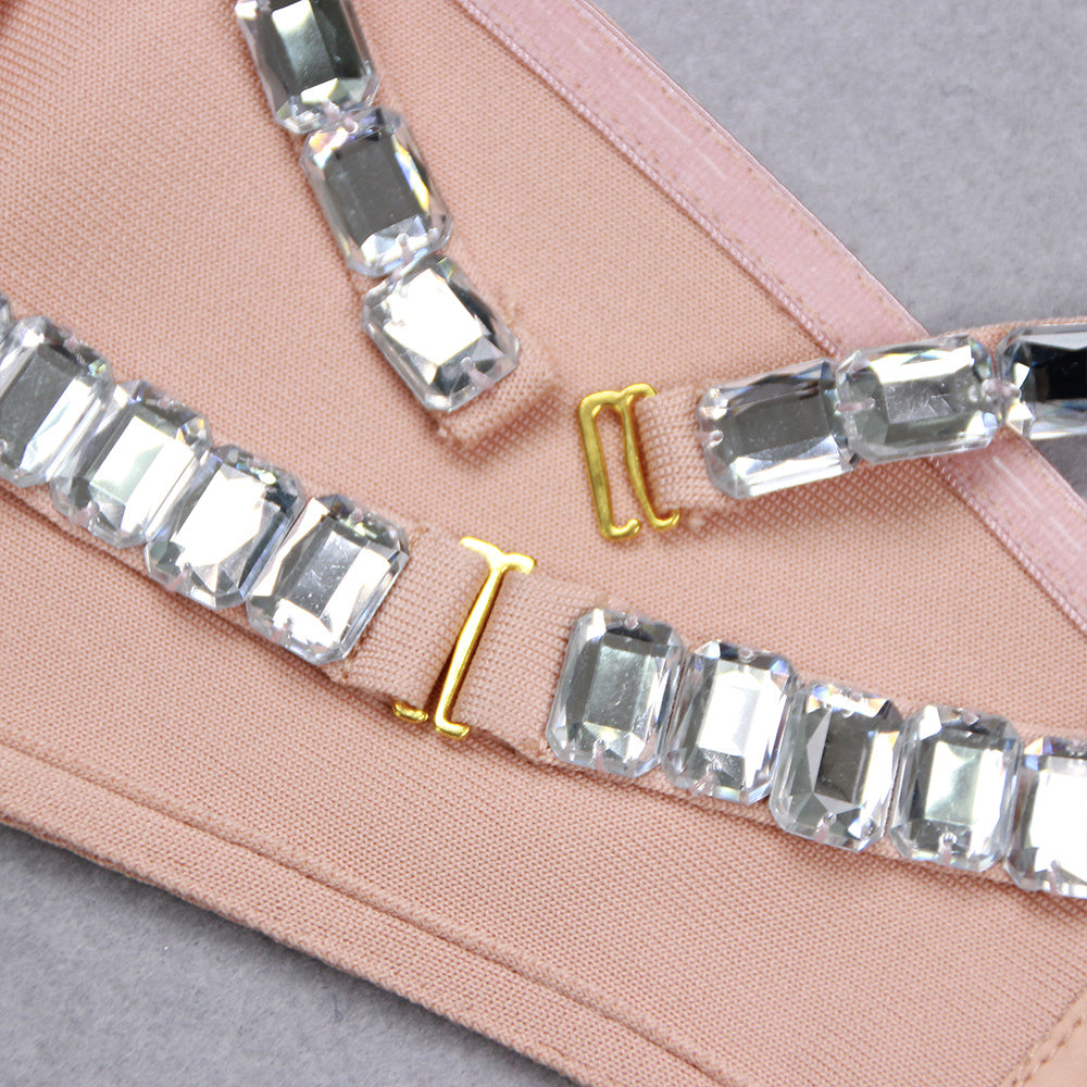 Radiant Crystal-Encrusted Statement Bralette & Choker Set