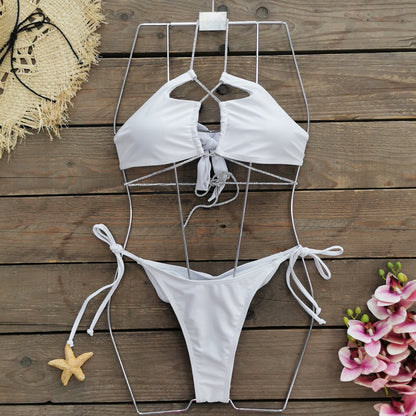 White ringstone bikini