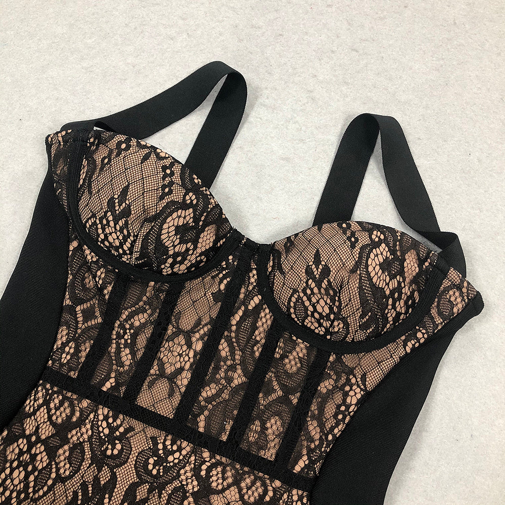 The Midnight Lace Bustier Dress