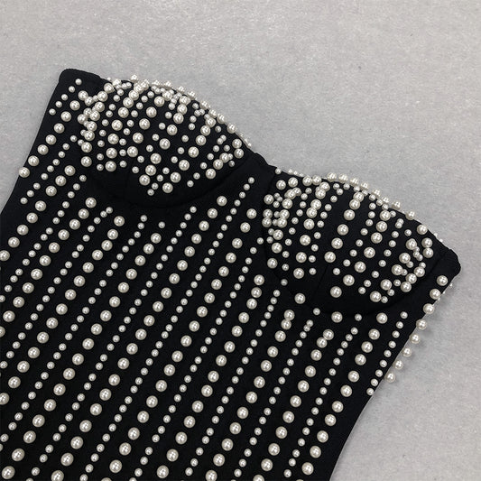 The Midnight Pearl-Drop Fringe Dress