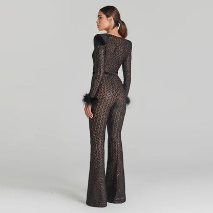 The Architectural Noir Shimmer Jumpsuit