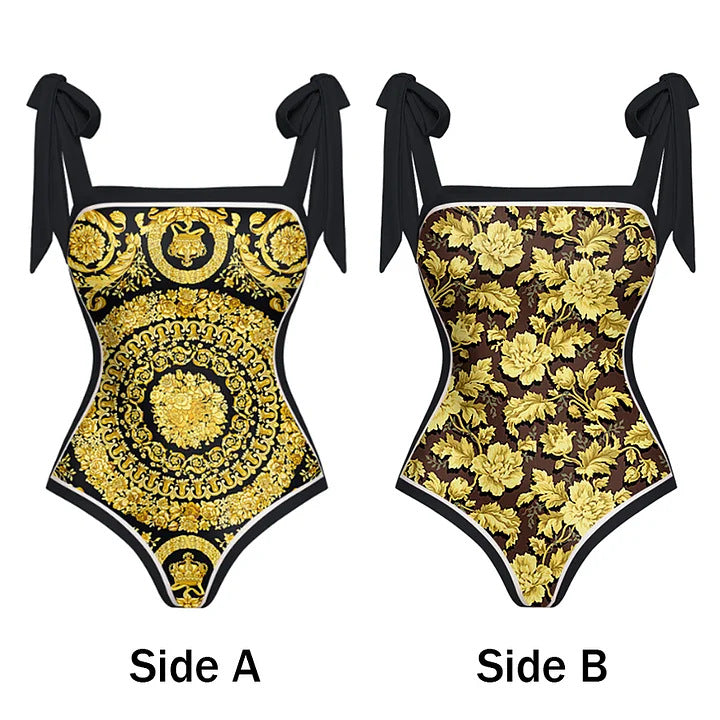 Ver*ace print body suit with sarong