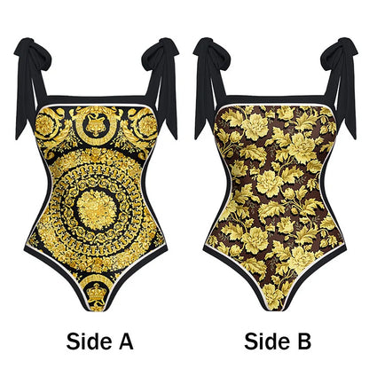 Ver*ace print body suit with sarong