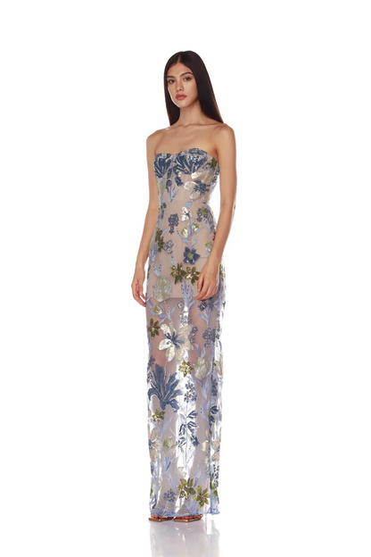 The Gilded Petal sheer Gown
