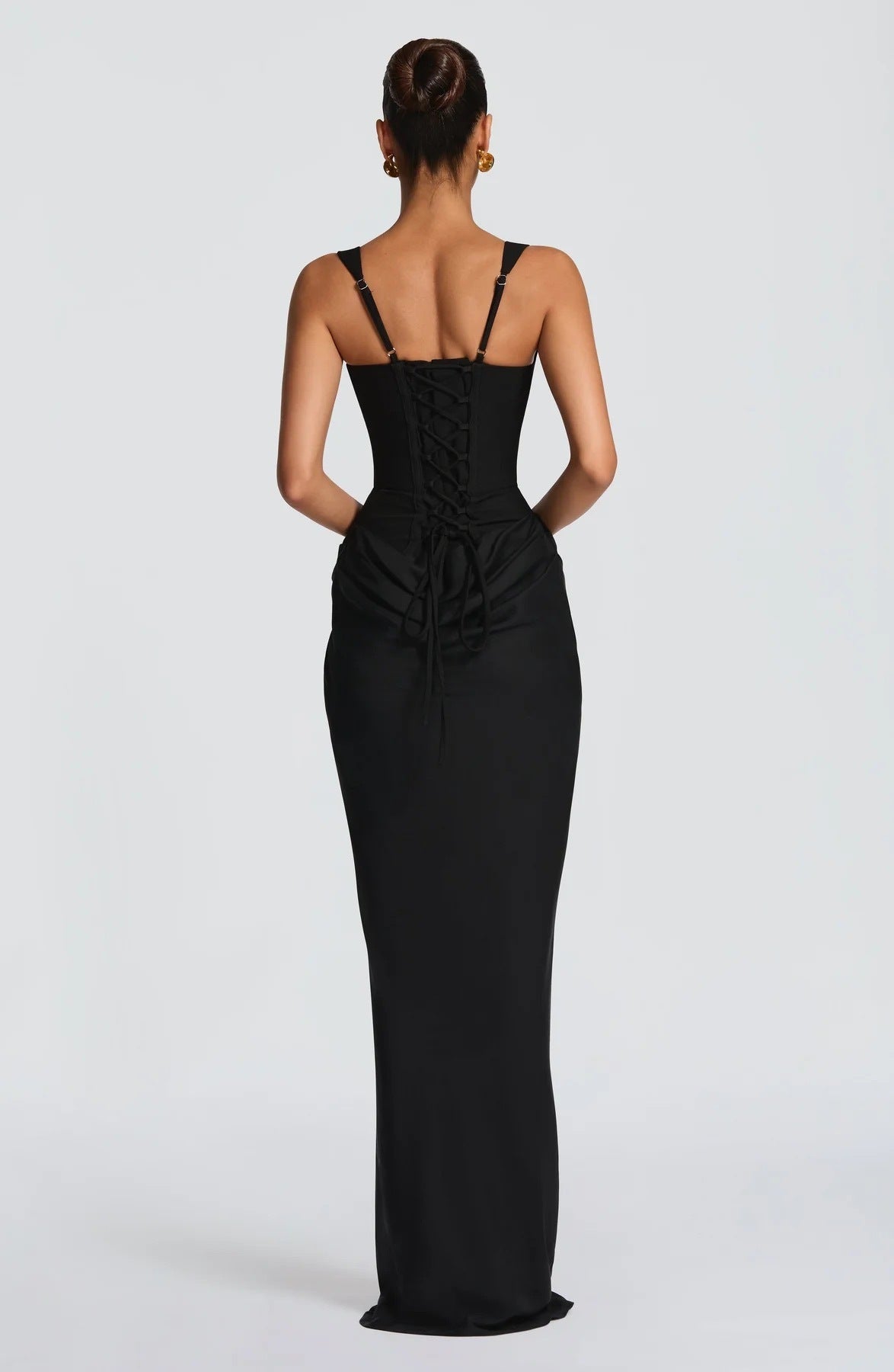 Opulent Satin Curve-Hugging Gown