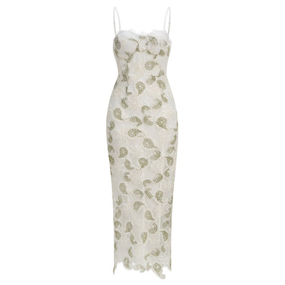 Sophisticated Embroidered Paisley Midi Dress