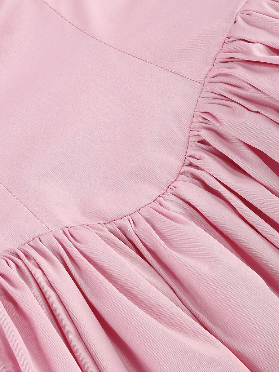 Pink Corset Bubble Hem Mini Dress