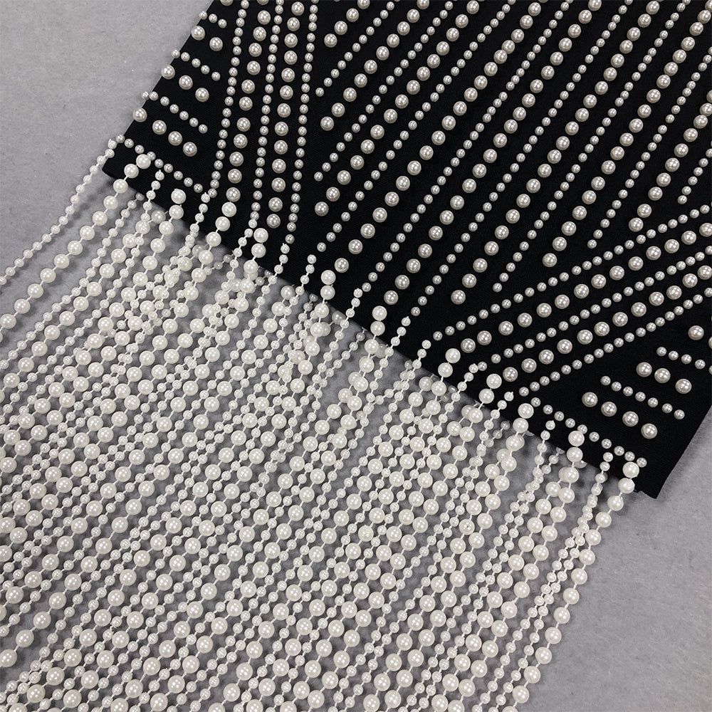 The Midnight Pearl-Drop Fringe Dress