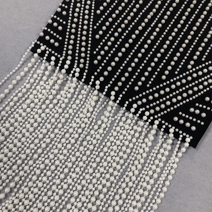 The Midnight Pearl-Drop Fringe Dress