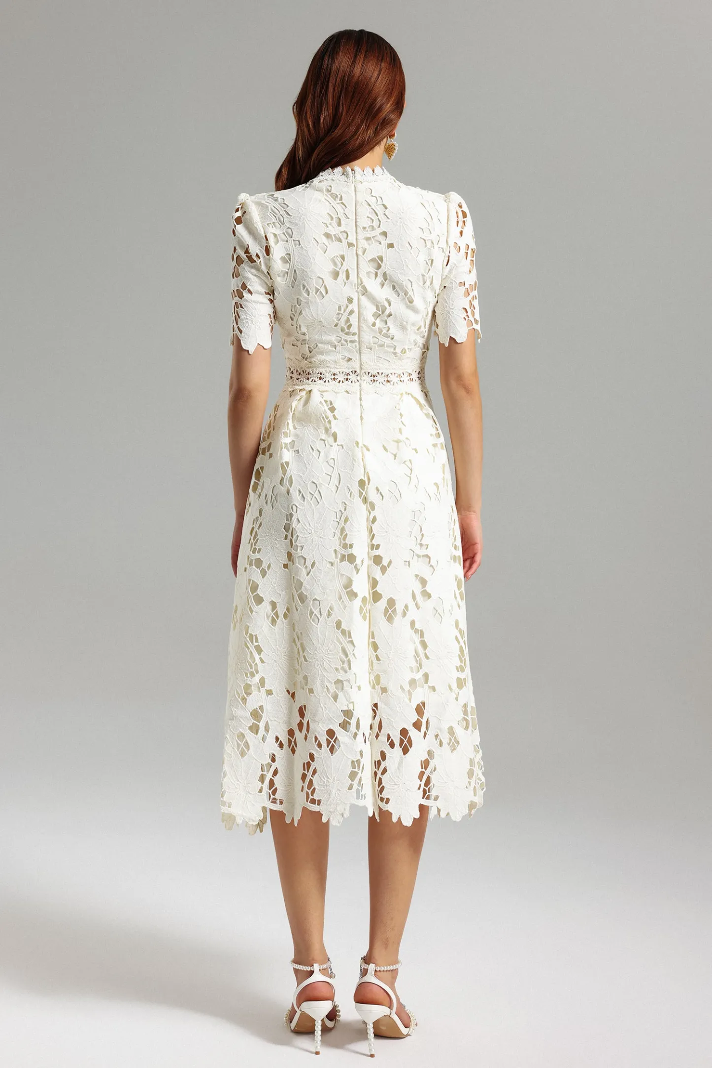 The Ivory Guipure Lace Midi