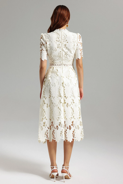 The Ivory Guipure Lace Midi
