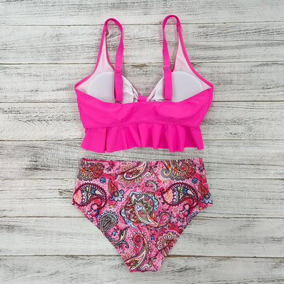 Plus Size Pink Two Piece Bikini