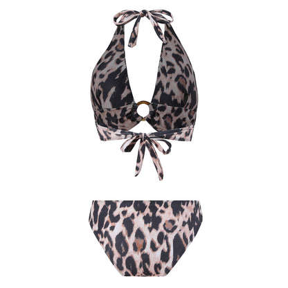 Lepord print bikini with sarong