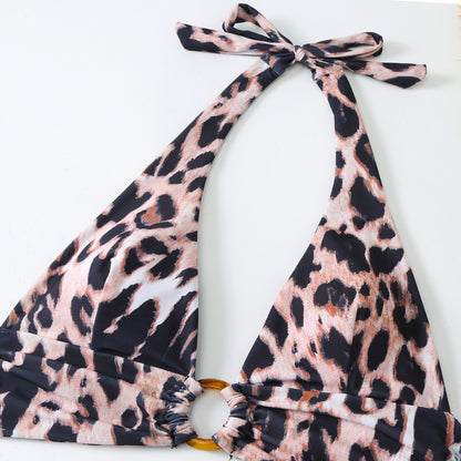 Lepord print bikini with sarong