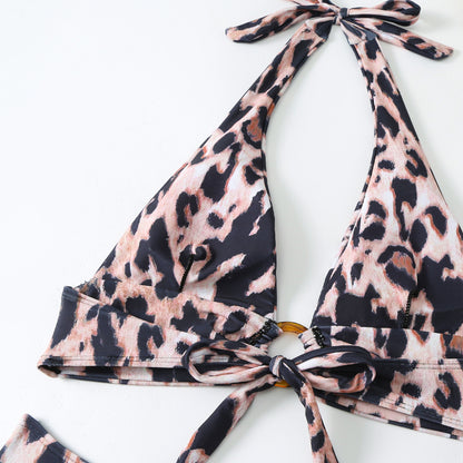 Lepord print bikini with sarong