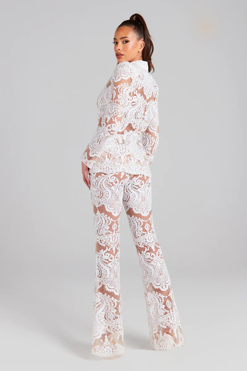 Ivory Guipure Lace Power Suit